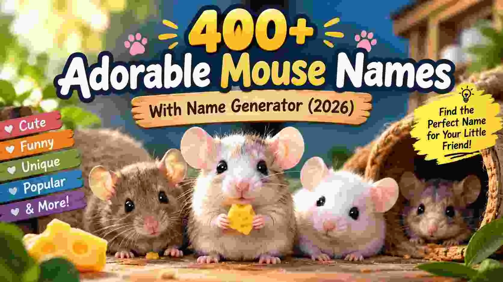 Adorable Mouse Names With Name Generator