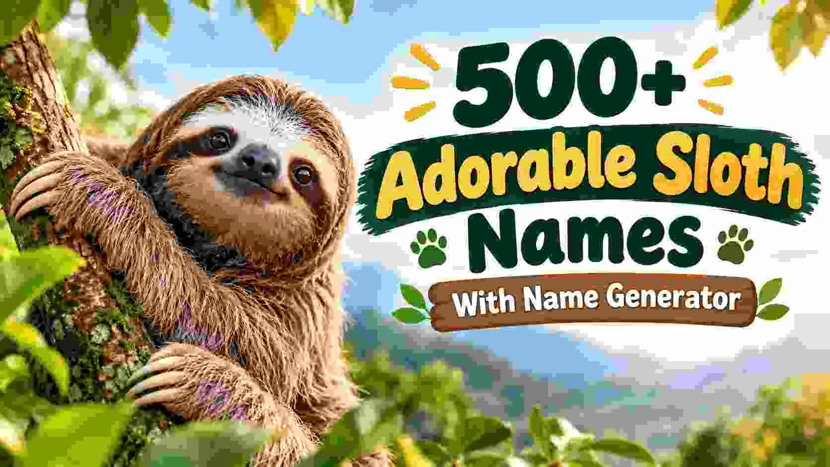 Adorable Sloth Names With Name Generator