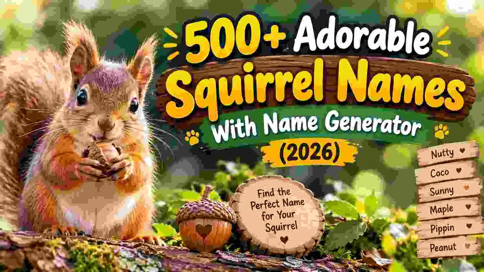 Adorable Squirrel Names With Name Generator