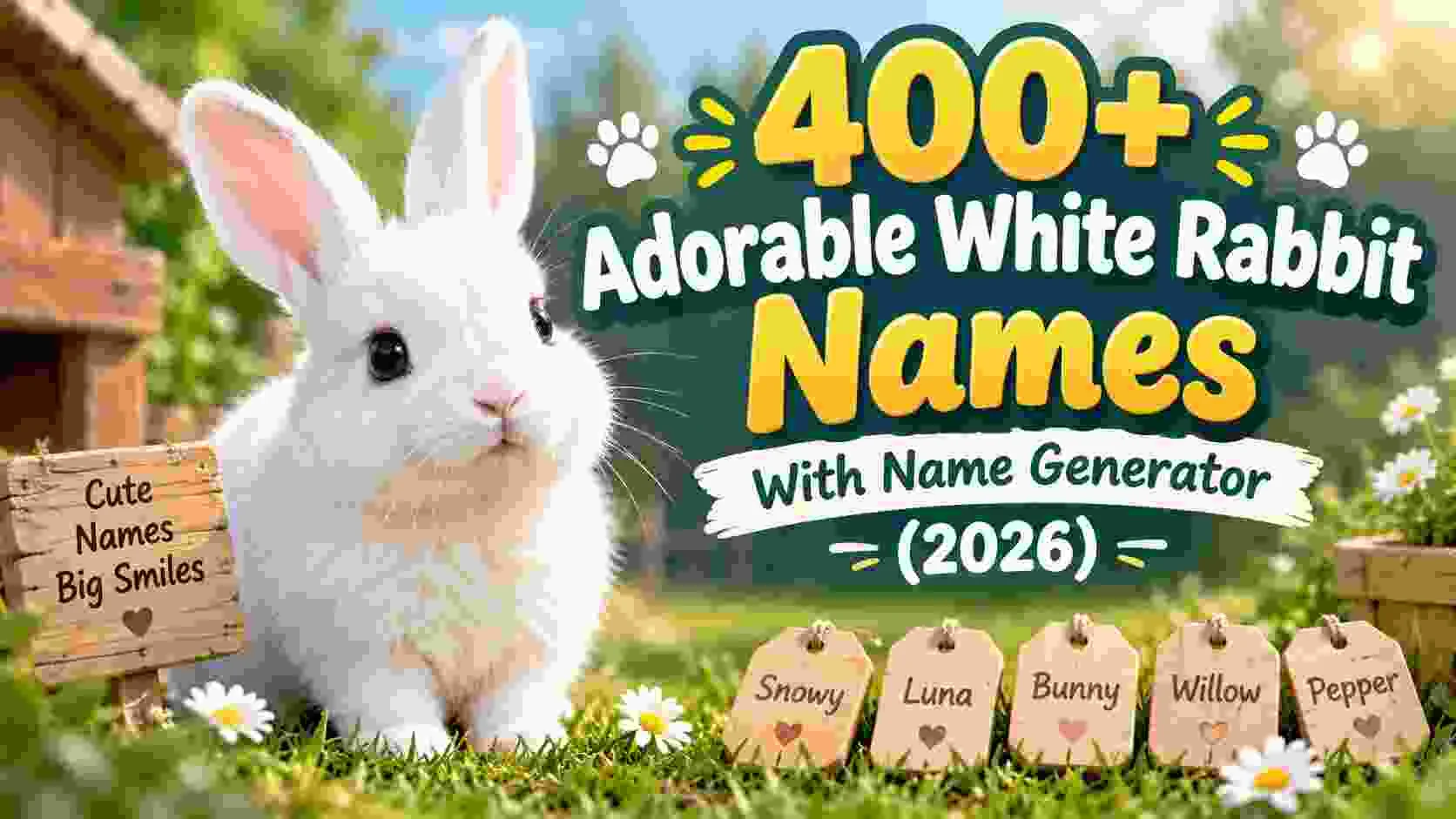 Adorable White Rabbit Names With Name Generator