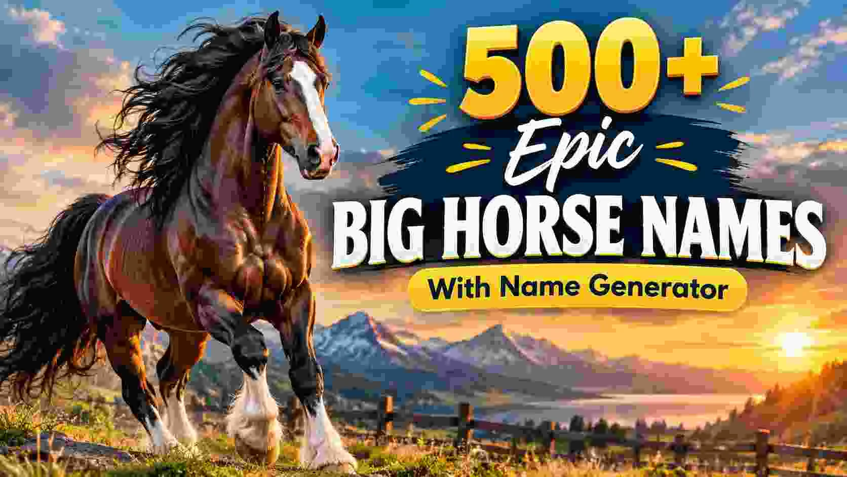 Epic Big Horse Names With Name Generator