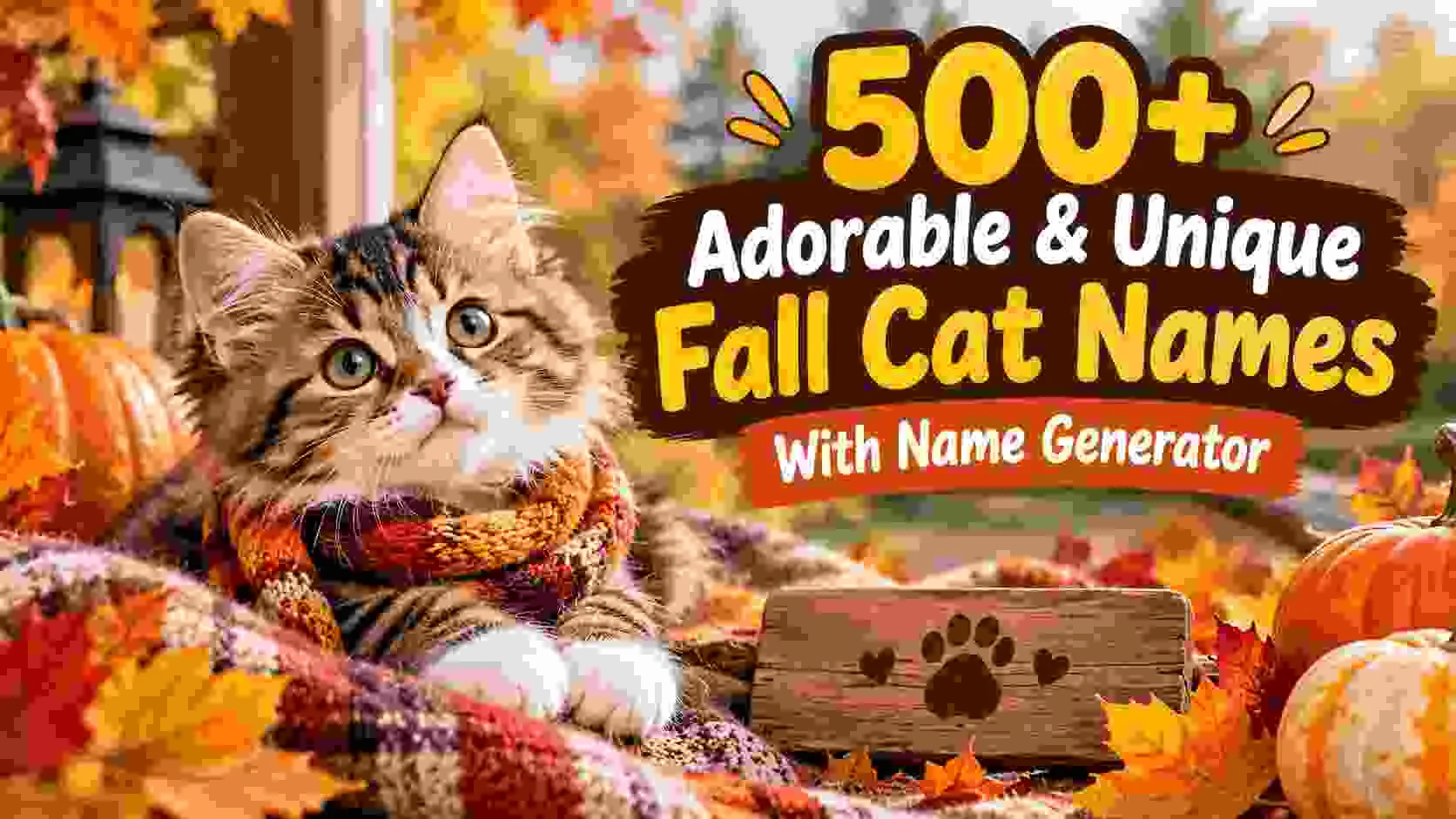 Adorable & Unique Fall Cat Names With Name Generator