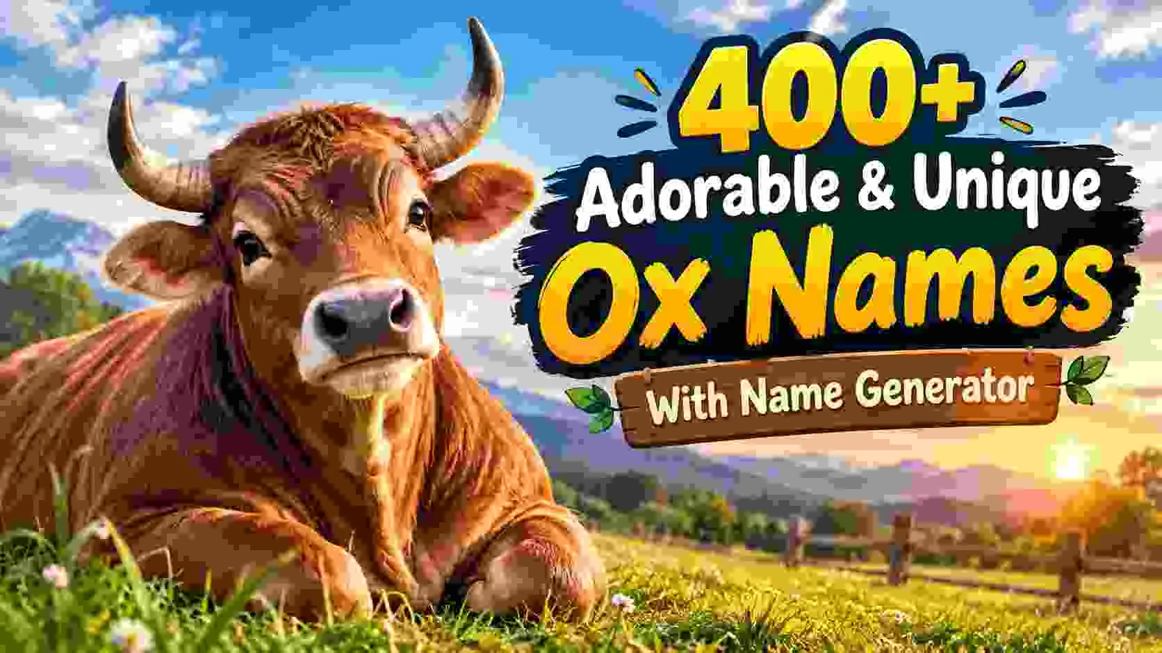 Adorable & Unique Ox Names With Name Generator