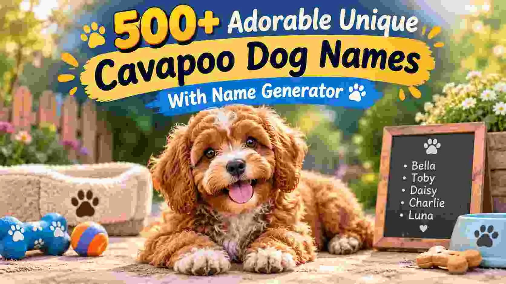 Adorable Unique Cavapoo Dog Names With Name Generator
