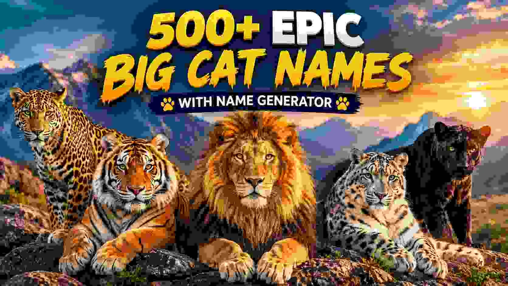 Epic Big Cat Names With Name Generator