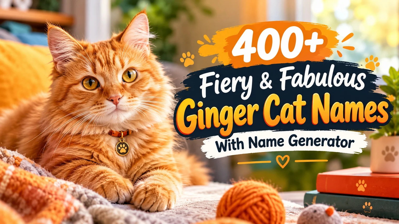 Fiery & Fabulous Ginger Cat Names With Name Generator